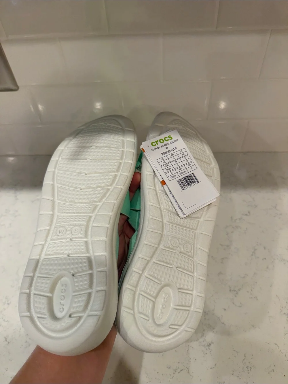 CROCS NWT LiteRide Slide Sandals in Mint Green Lightweight Summer Boat Shoes